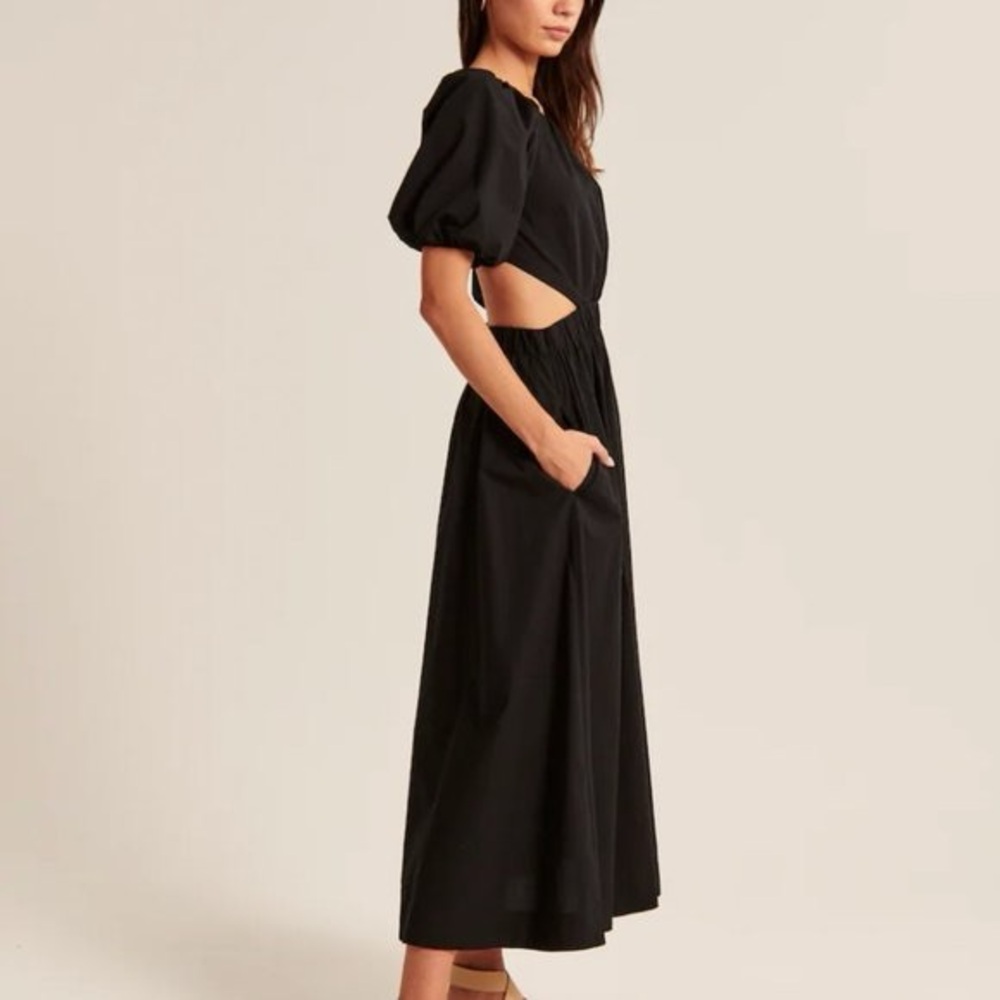 Abercrombie | High-Neck Open Back Midi Dress